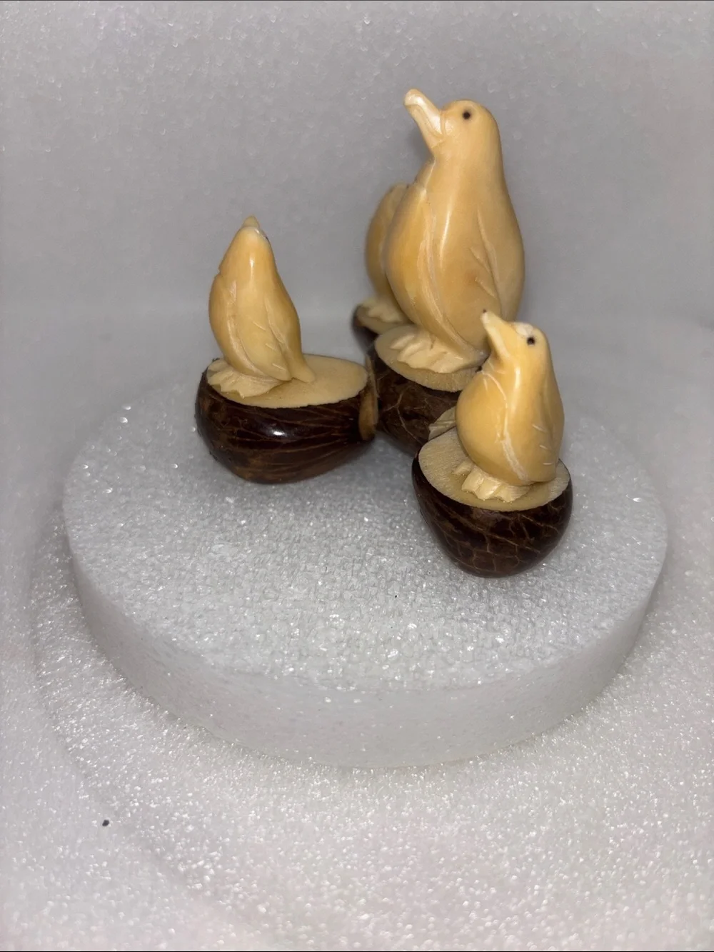 Penguin Set Of 4 Figurine TAGUA NUT figurine Antarctica King